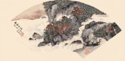 扇面_吴湖帆 幽壑奔泉(扇面）55-27cm