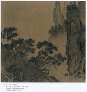 中国历代名画-宋代_宋 佚名 扇面 观瀑图 绢本27.7x28 （缩）
