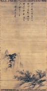 中国历代名画-元代_元 佚名 寒林归樵图（东京国立博物馆）  