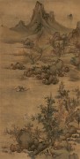 中国历代名画-明代_明 蓝瑛 秋山图 绢本 89x175