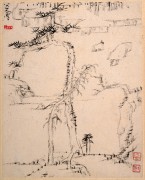 中国历代名画-清代_清 朱耷（八大山人） 山水册页003 