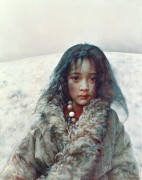 中国油画_艾轩-来自狼谷的孩子
