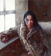 中国油画_艾轩-小女孩